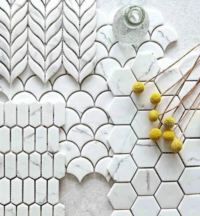 Fired Earth Malmo Scallop White Mosaic Sample