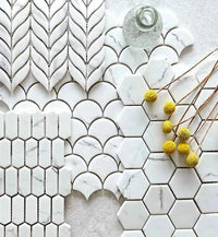 Fired Earth Malmo Scallop White Mosaic Sample