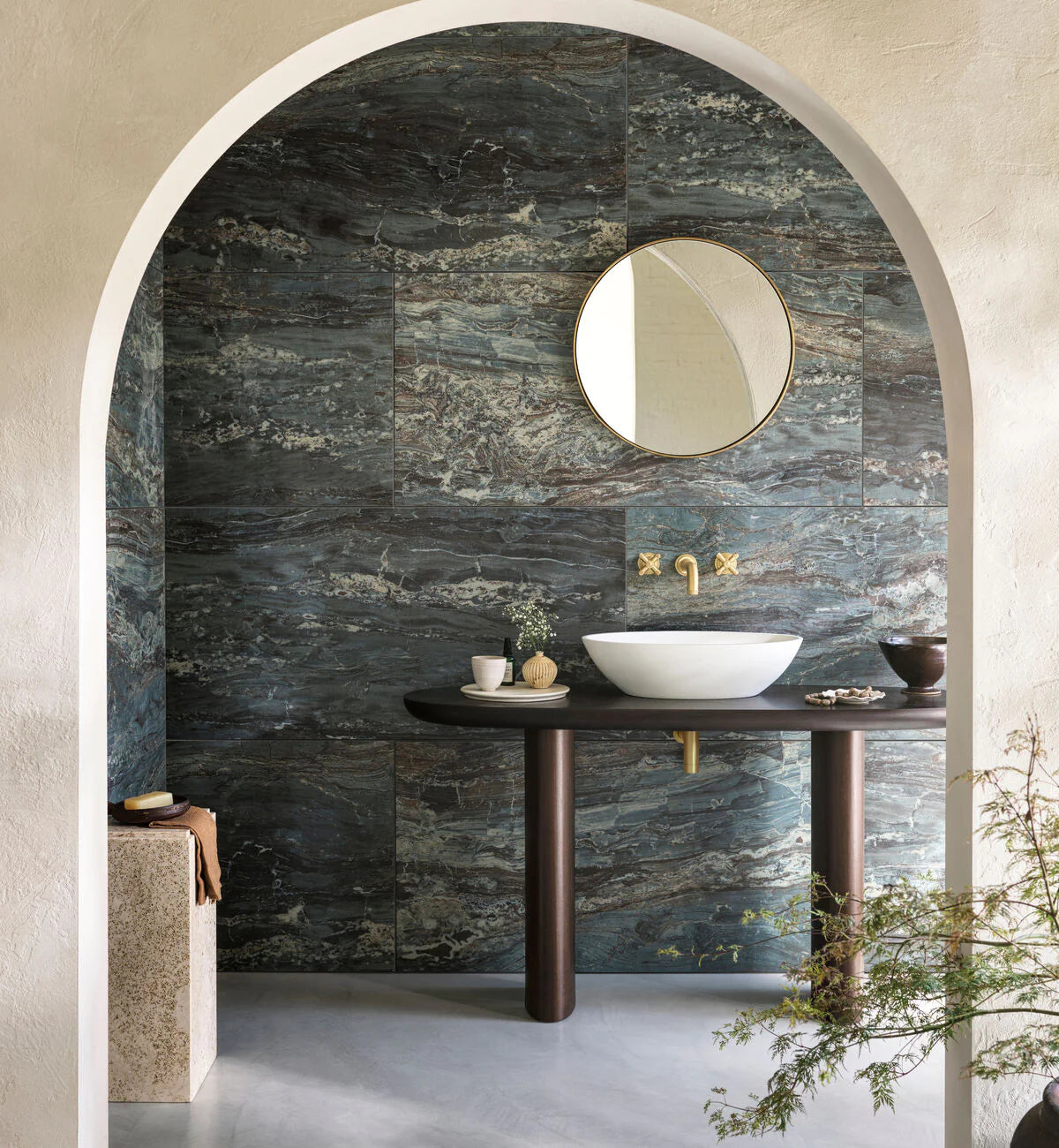 Fired Earth Milos Blue 60 x 120 Marble Effect Porcelain Tile