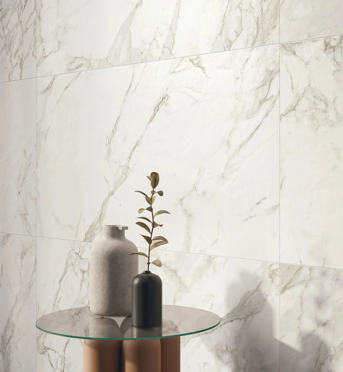 Fired Earth Milos White 80 x 80 Marble Effect Porcelain Tile Sample