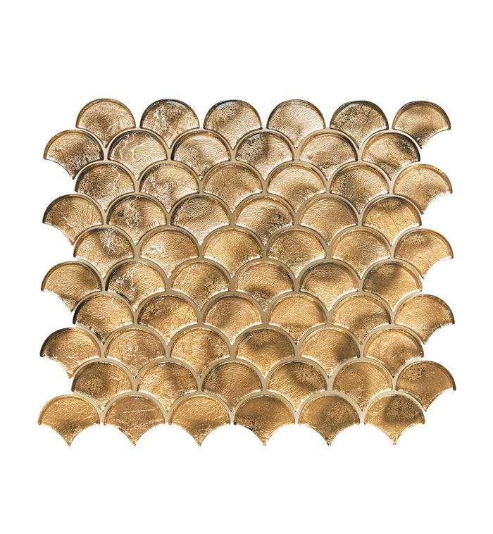 Metallic Vitreum Aurum Fan Gold Glass Tile