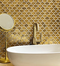 Metallic Vitreum Aurum Fan Gold Glass Tile