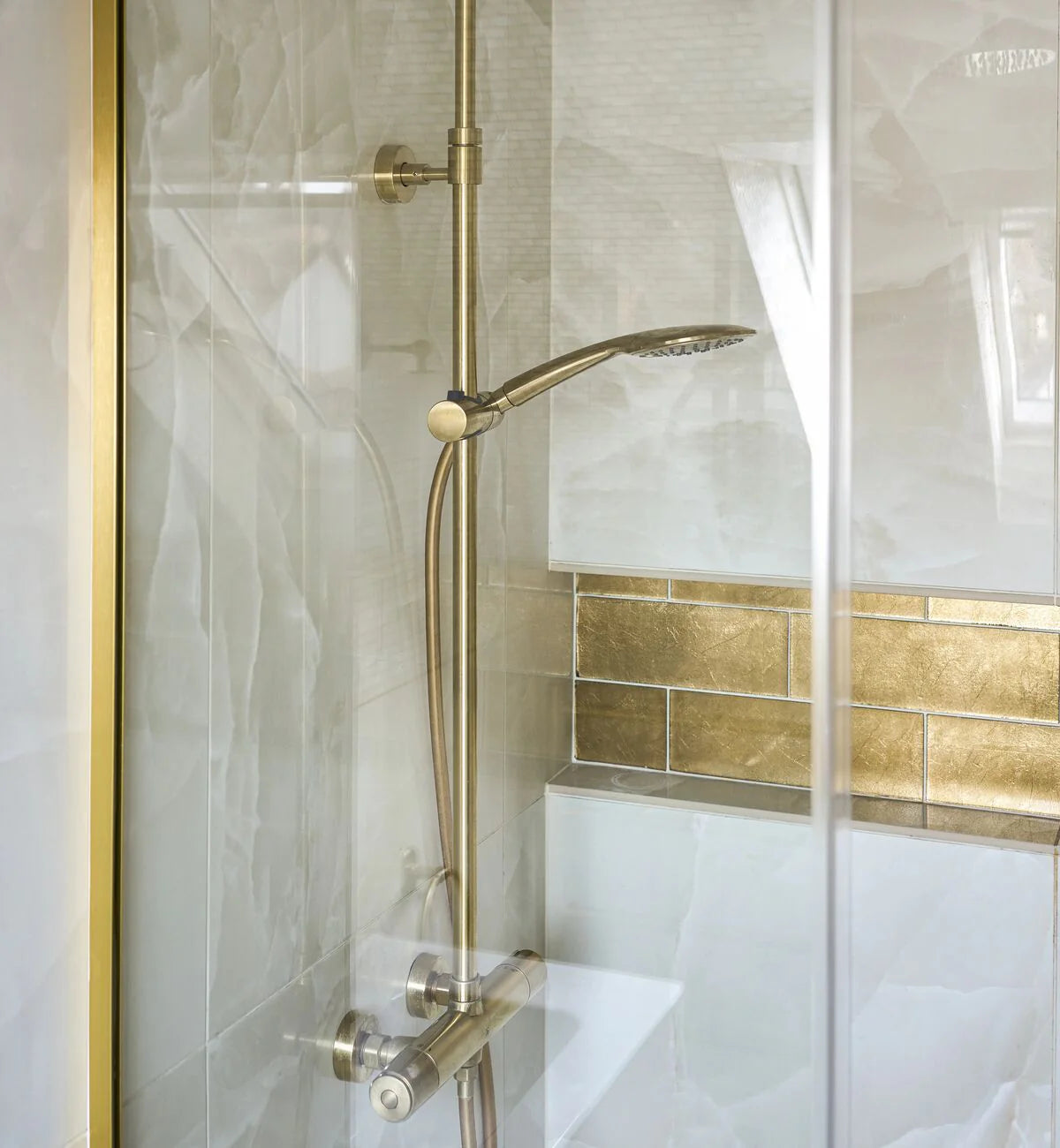 Metallic Vitreum Aurum Rectangle Gold Glass Tile