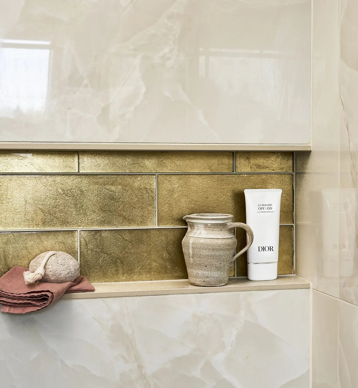 Metallic Vitreum Aurum Rectangle Gold Glass Tile