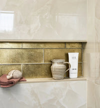 Metallic Vitreum Aurum Rectangle Gold Glass Tile