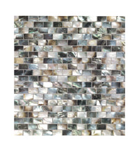 Mother of Pearl Black Rectangle Brick Mosaic Sample