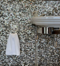 Mother of Pearl Black Rectangle Brick Mosaic Sample