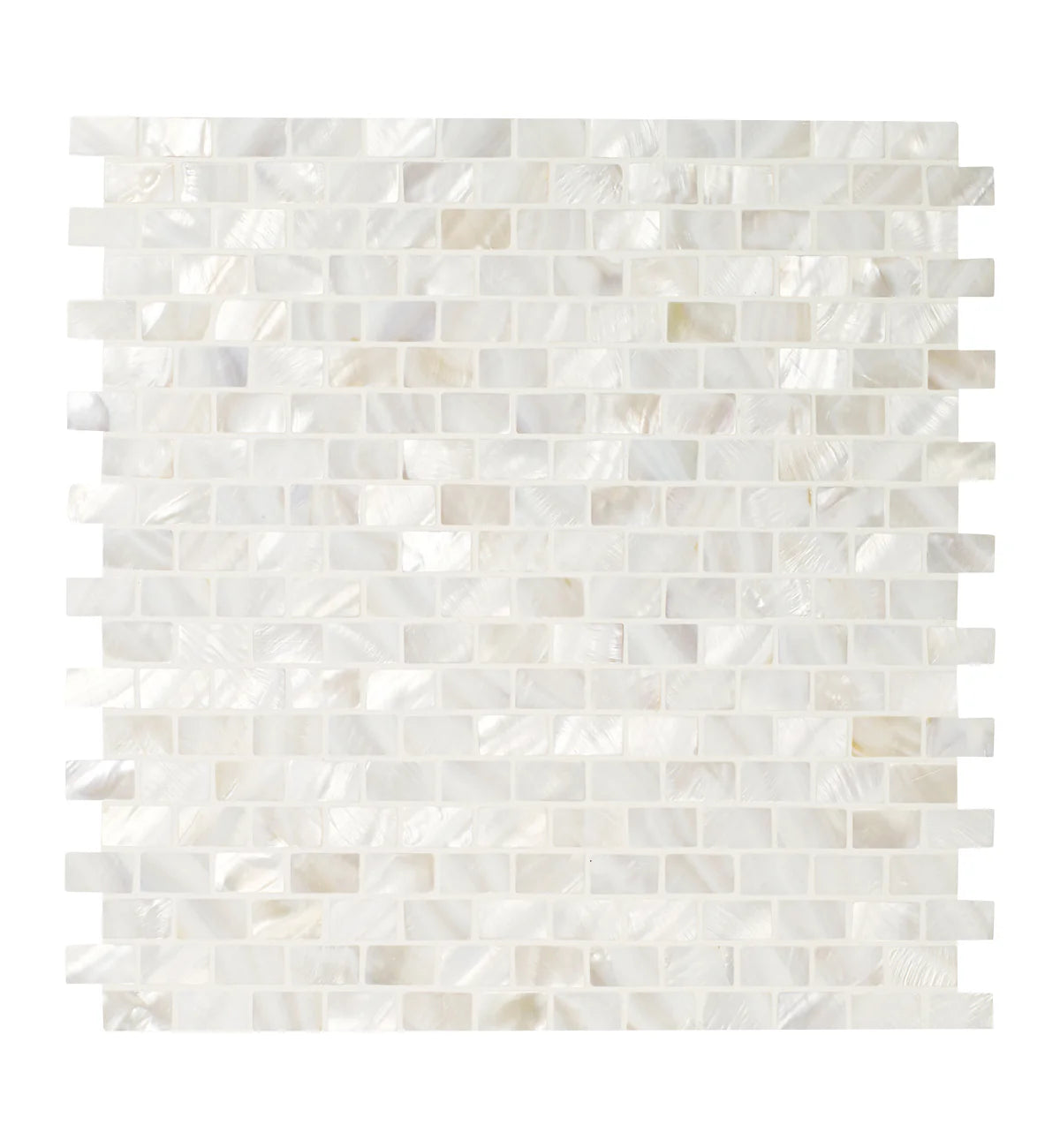 Mother of Pearl White Rectangle Brick Mosaic Sample