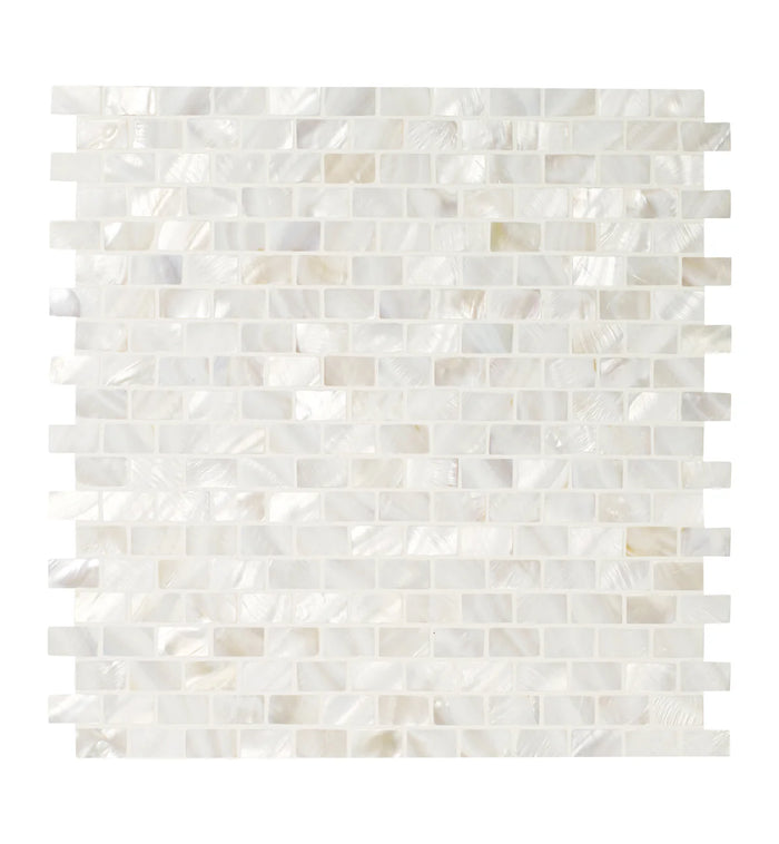 Mother of Pearl White Rectangle Brick Mosaic