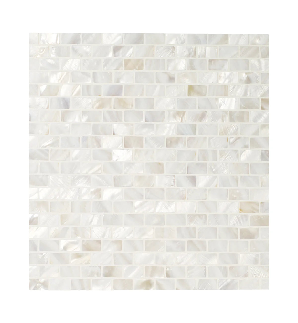 Mother of Pearl White Rectangle Brick Mosaic Sample