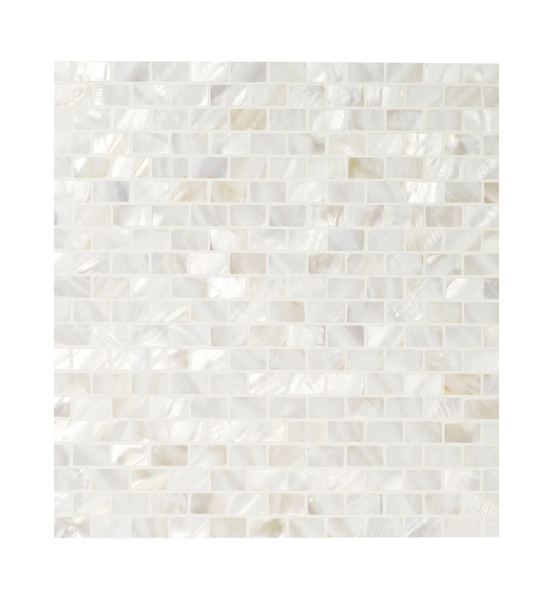 Mother of Pearl White Rectangle Brick Mosaic