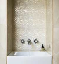 Mother of Pearl White Rectangle Brick Mosaic Sample