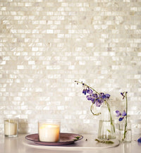 Mother of Pearl White Rectangle Brick Mosaic Sample