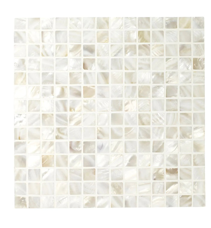 Mother of Pearl White Square Mosaic