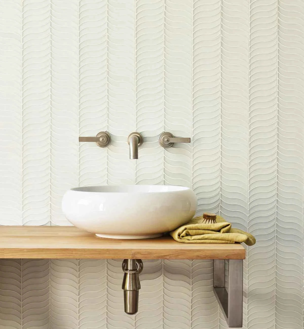 Nordic Glass Bergen Snow White Mosaic