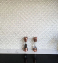 Nordic Glass Tromso Snow White Mosaic Sample