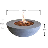 Lunar Fire Bowl, High Performance Cast Concrete, - Blackman Rowe