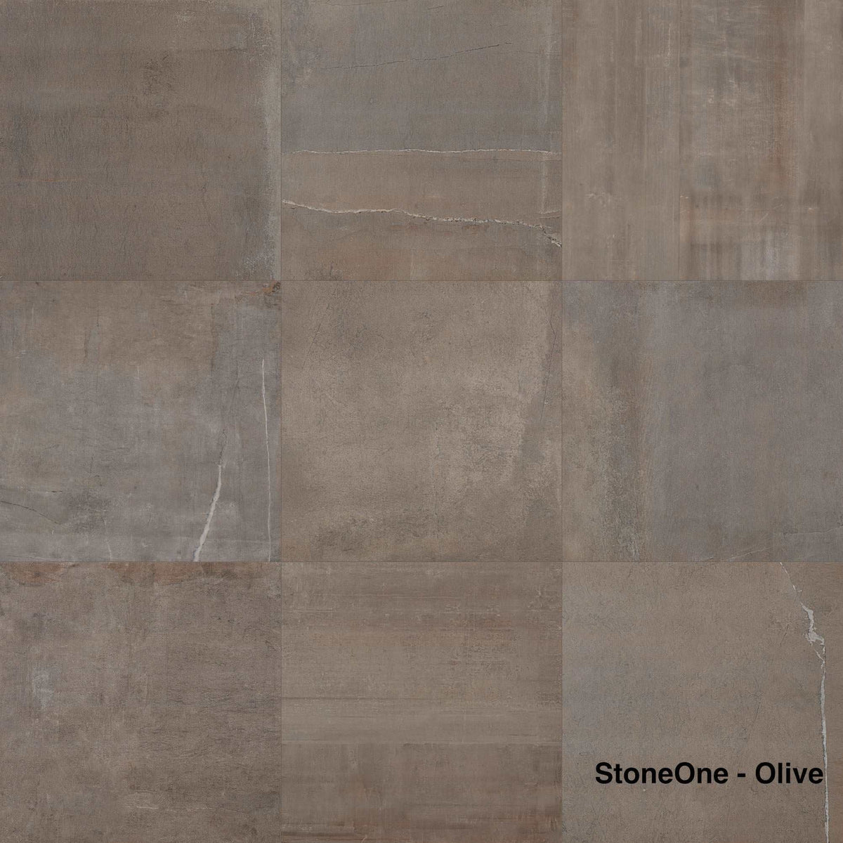 StoneOne Stone & Cement Effect, 3 sizes, Olive, from £43.68/ M2 Concrete & Cement Effect Porcelain Tiles Grey Tile Marca Corona