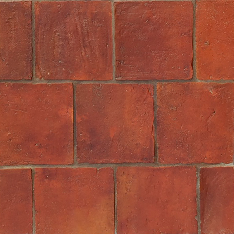 Red Handmade Terracotta Floor Tiles 200x200x20mm