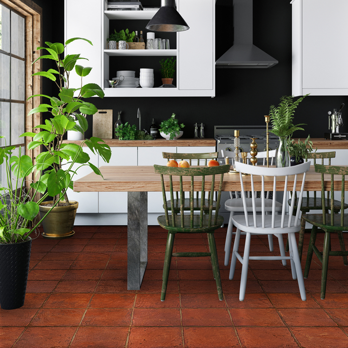 Red Handmade Terracotta Floor Tiles 200x200x20mm