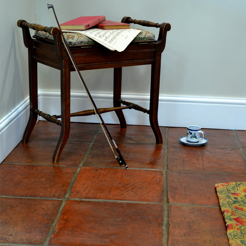 Red Handmade Terracotta Floor Tiles 340x340x25mm