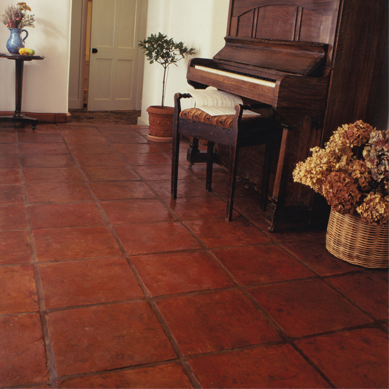 Red Handmade Terracotta Floor Tiles 340x340x25mm