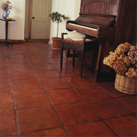 Red Handmade Terracotta Floor Tiles 340x340x25mm