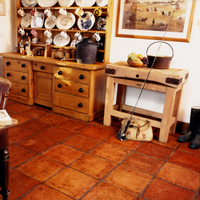 Red Handmade Terracotta Floor Tiles 340x340x25mm