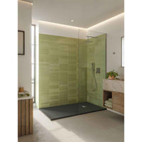 Blackman Rowe Urban Slate Effect Rectangular Shower Tray & Waste 1000mm x 800mm Charcoal Grey
