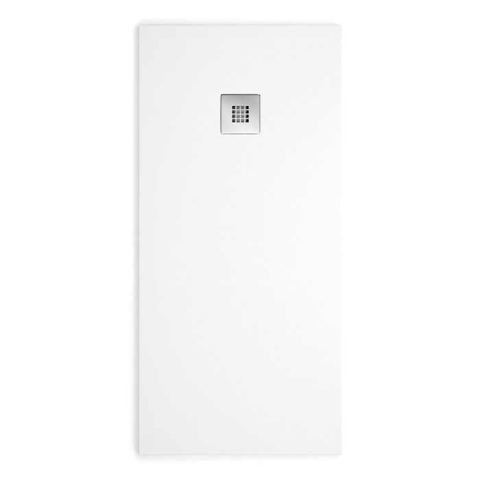 Blackman Rowe Urban Slate Effect Rectangular Shower Tray & Waste 1200mm x 700mm Artic White