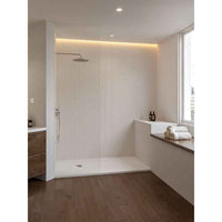 Blackman Rowe Urban Slate Effect Rectangular Shower Tray & Waste 1200mm x 800mm Artic White
