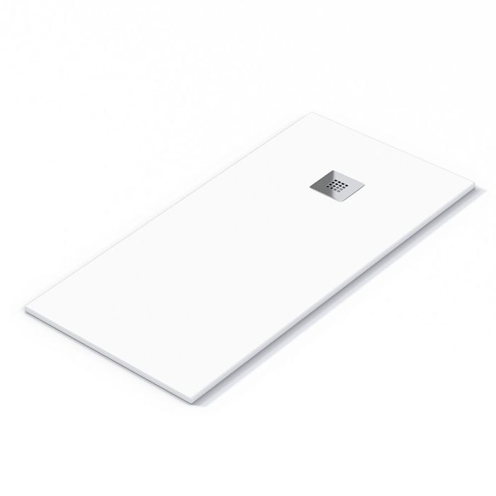 Blackman Rowe Urban Slate Effect Rectangular Shower Tray & Waste 1400mm x 800mm Artic White