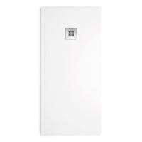 Blackman Rowe Urban Slate Effect Rectangular Shower Tray & Waste 900mm x 760mm Artic White
