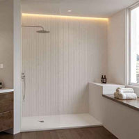 Blackman Rowe Urban Slate Effect Rectangular Shower Tray & Waste 900mm x 760mm Artic White