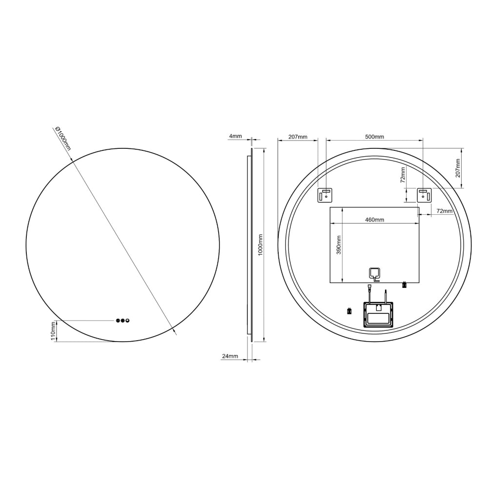 Claris Round Mirror, 4 sizes