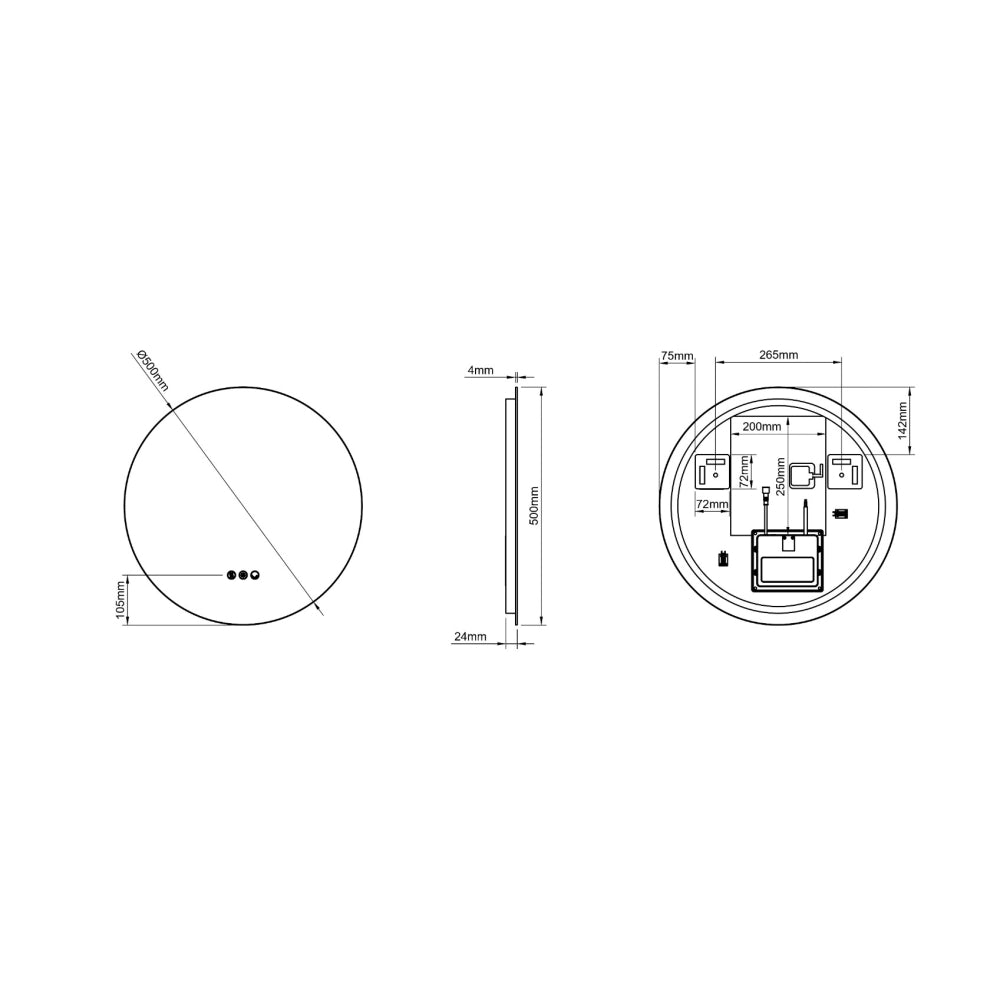 Claris Round Mirror, 4 sizes