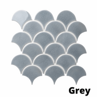 Atlantis Scallop, Grey, £15.12 per sheet sample Sample Ca Pietra Sample