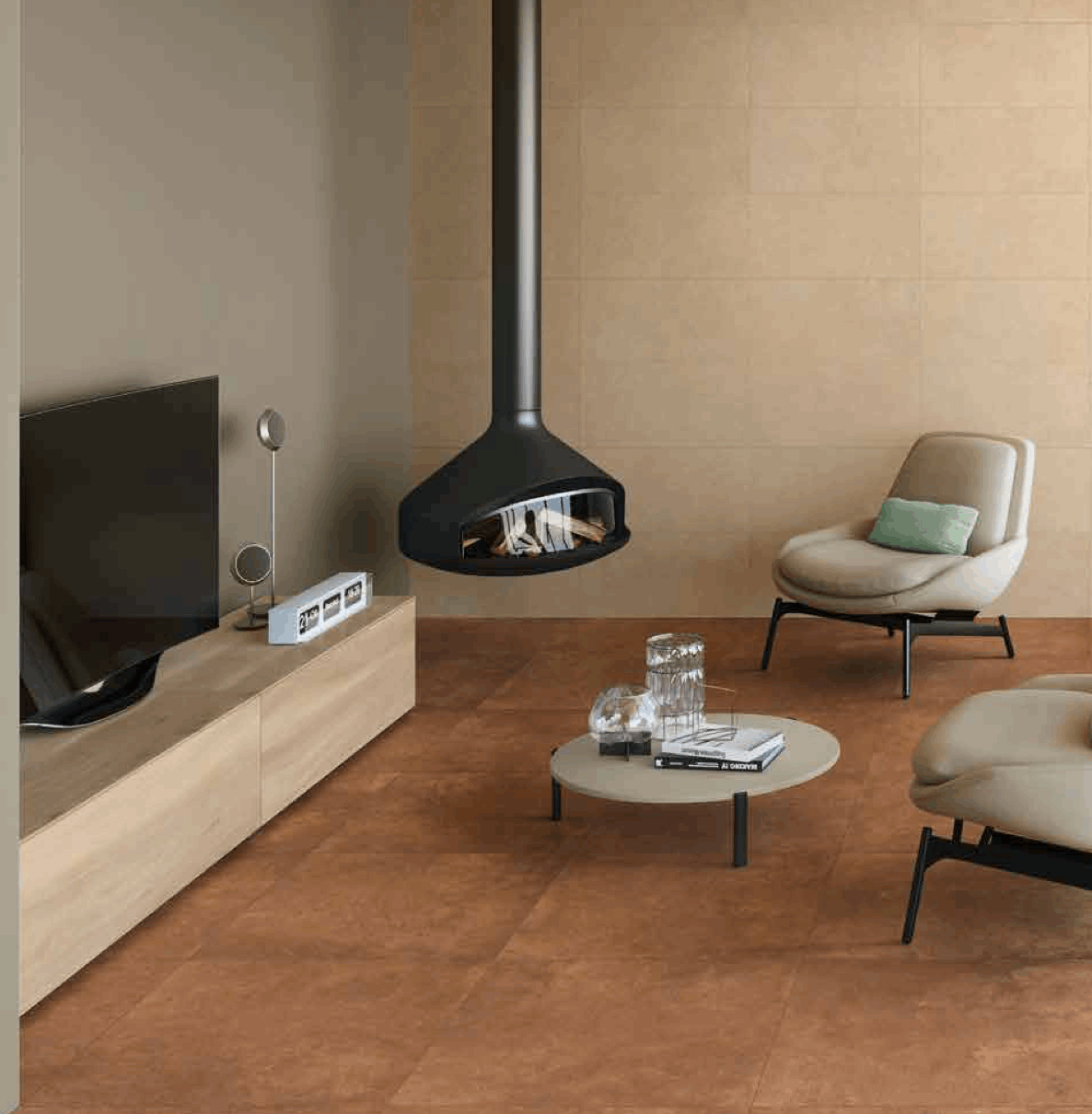 Materica, 3 sizes, Terra, from £59.99/ M2 Red Tile Stone Effect Tiles Caesar Ceramiche