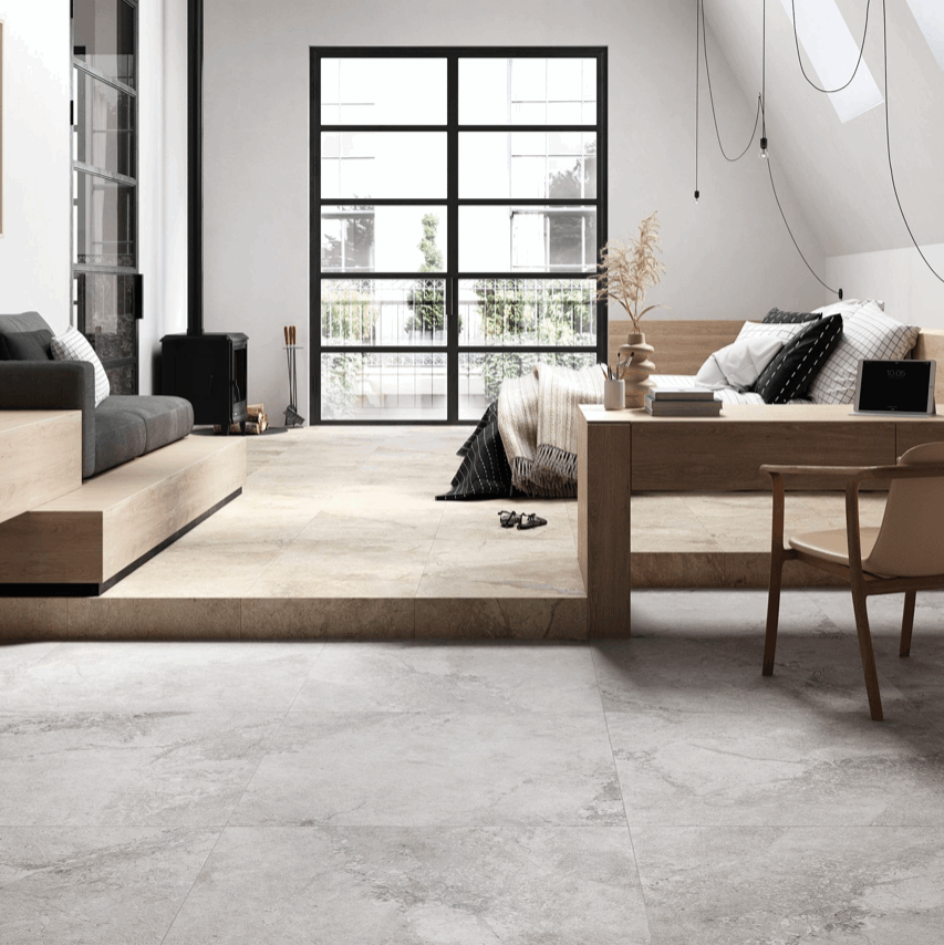 Stone Valley, Porcelain, 2 sizes, £63.36 / M2 Sabbia Concrete & Cement Effect Porcelain Tiles Contemporary Porcelain Tiles Contemporary Tile Sale Cream Tile Decorative Tiles Sale Blackman Rowe