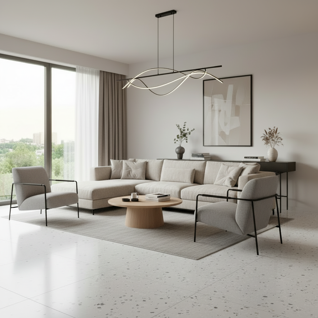Kado, Terrazzo Porcelain, Smoke Cement 60x120