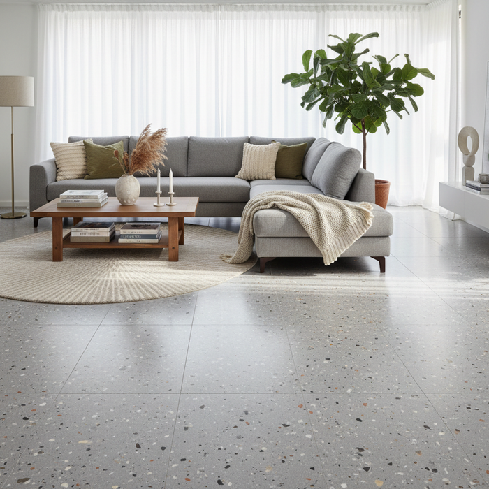 Kado, Terrazzo Porcelain, Lead Cement 60x120