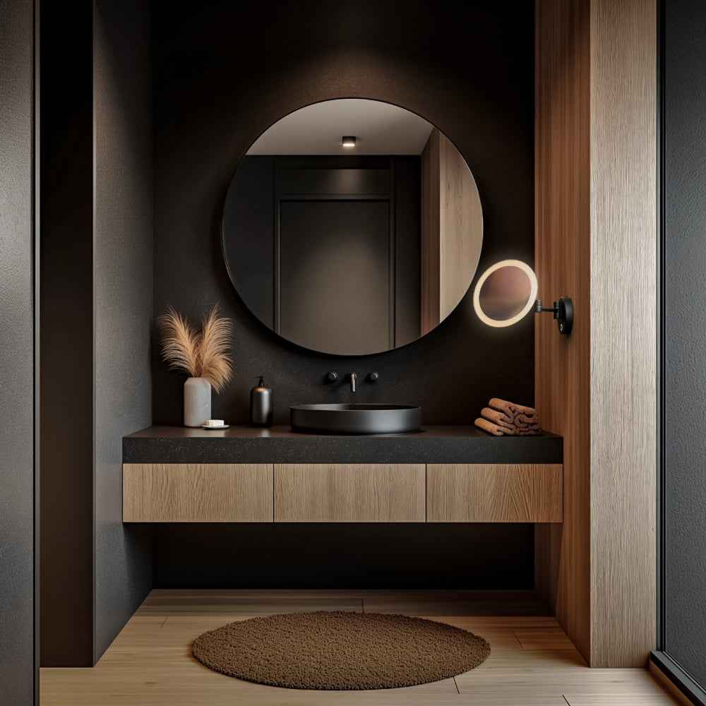 Sloane Round LED Magnifying Mirror, 2 colours