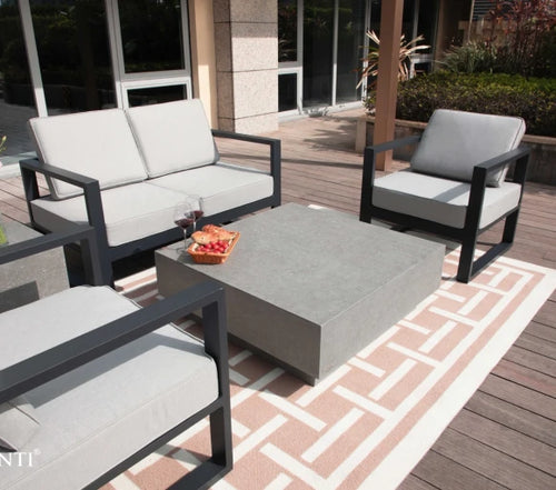 Tevere Coffee Table, Square, Space Grey - Glass-Fibre Reinforced Concrete - Blackman Rowe
