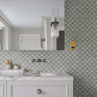 Atlantis Scallop, Thyme, £15.12 per sheet Decorative Tiles Green Tile Ca Pietra