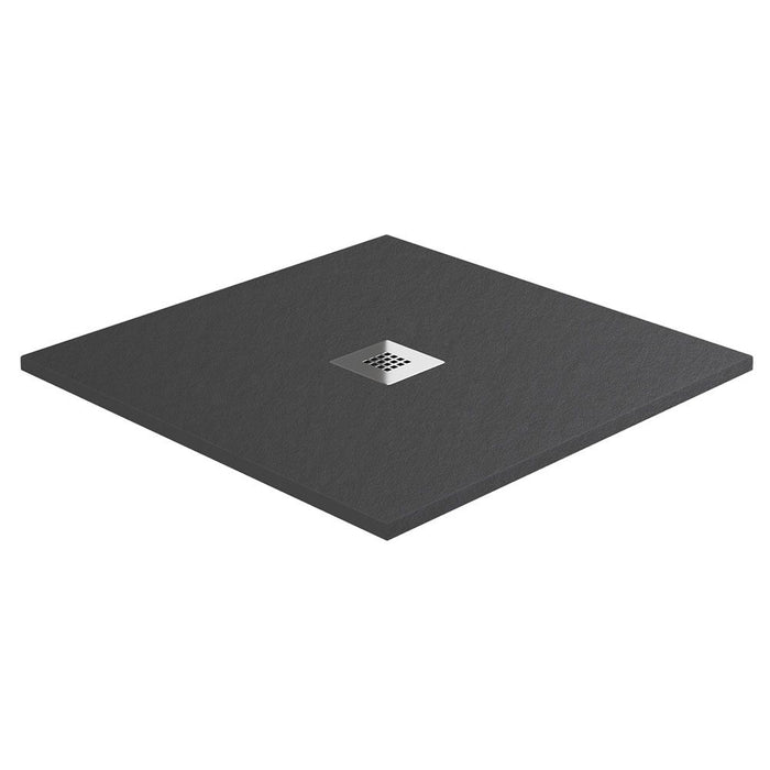 Blackman Rowe Urban Slate Effect Square Shower Tray & Waste 1000mm x 1000mm Charcoal Grey