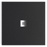 Blackman Rowe Urban Slate Effect Square Shower Tray & Waste 1000mm x 1000mm Midnight Black