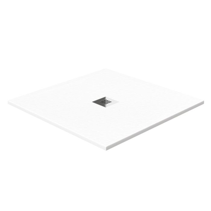 Blackman Rowe Urban Slate Effect Square Shower Tray & Waste 760mm x 760mm Arctic White