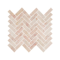 Aegean, Pink Herringbone Mosaic, £164.99/M2 Decorative Tiles Decorative Tiles Sale Porcelain Decorative Tiles Fired Earth