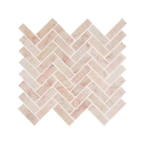 Aegean, Pink Herringbone Mosaic, £164.99/M2 Decorative Tiles Decorative Tiles Sale Porcelain Decorative Tiles Fired Earth