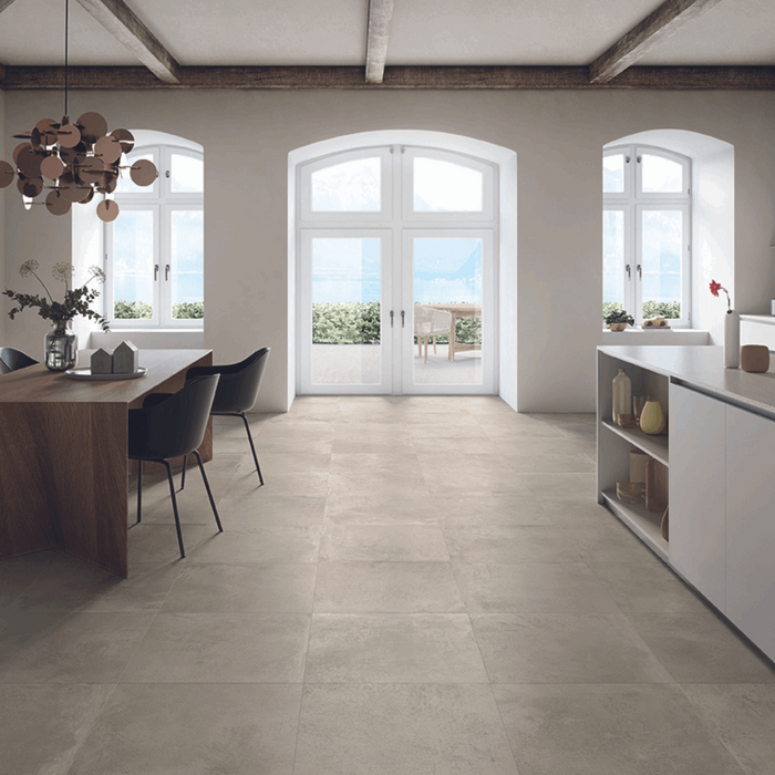 Alfresco Concrete Effect Tile, 5 sizes, Sand, from £54.90/ M2 Concrete & Cement Effect Porcelain Tiles Grey Tile Caesar Ceramiche